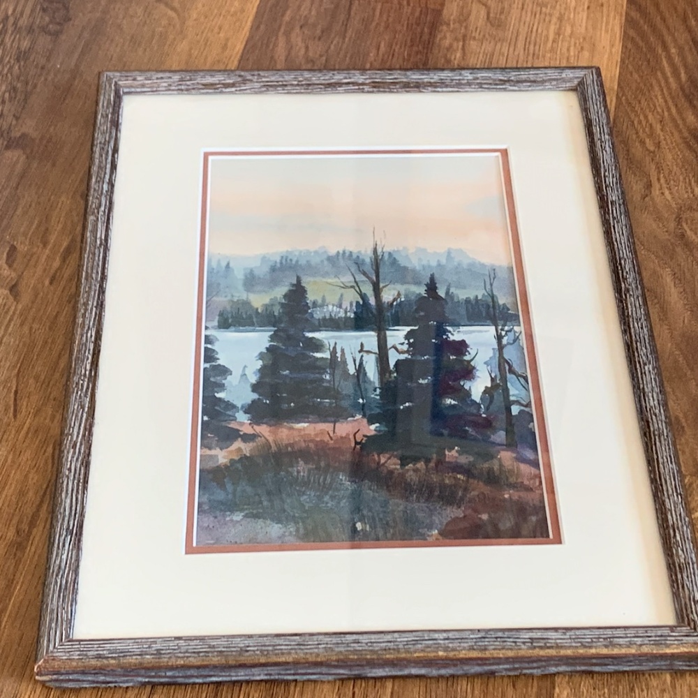 Framed Watercolor Landscape